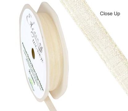 Woven Edge Ribbon 6mm x 20m Ivory No.61 - Ribbons