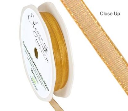 Woven Edge Ribbon 6mm x 20m Gold No.35A - Ribbons