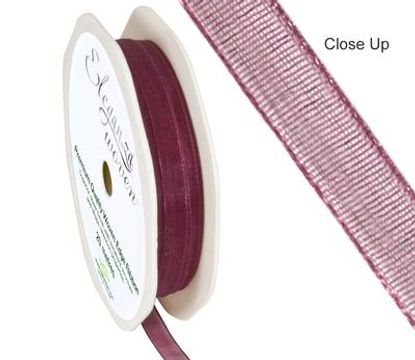 Woven Edge Ribbon 6mm x 20m Burgundy No.17 - Ribbons