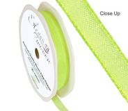 Woven Edge Ribbon 6mm x 20m Lime Green No.14 - Ribbons