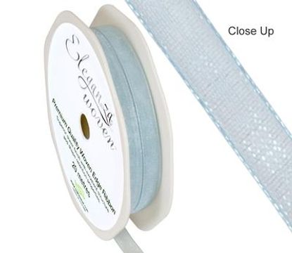Woven Edge Ribbon 6mm x 20m Lt Blue No.25 - Ribbons
