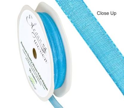 Woven Edge Ribbon 6mm x 20m Turquoise No.55 - Ribbons