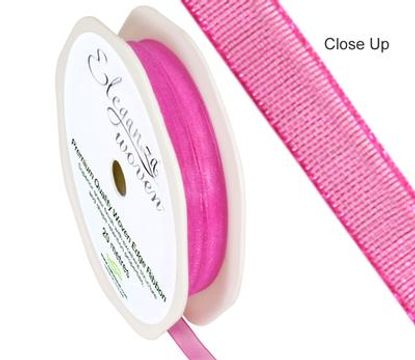 Woven Edge Ribbon 6mm x 20m Fuchsia No.28 - Ribbons