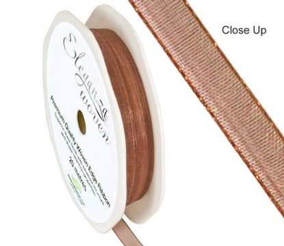 Woven Edge Ribbon 6mm x 20m Chocolate No.58 - Ribbons