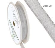 Woven Edge Ribbon 6mm x 20m Silver No.24 - Ribbons