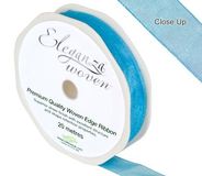 Woven Edge Ribbon 15mm x 20m Turquoise No.55 - Ribbons