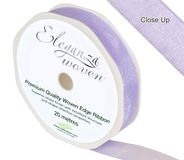 Woven Edge Ribbon 15mm x 20m Lavender No.45 - Ribbons