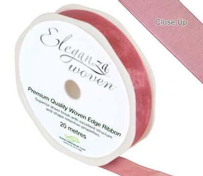 Woven Edge Ribbon 15mm x 20m Classic Pink No.7 - Ribbons