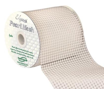 Eleganza Pearl Mesh 11.5cm x 4.5m White No.01 - Accessories