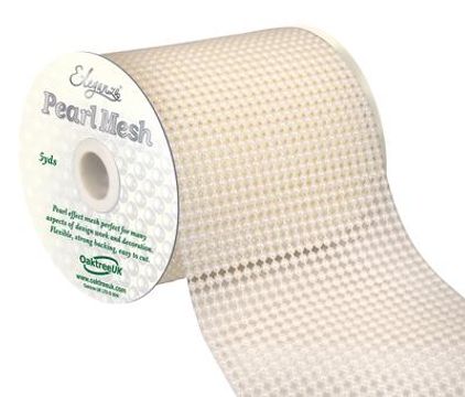 Eleganza Pearl Mesh 11.5cm x 4.5m Ivory No.61 - Accessories