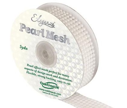 Eleganza Pearl Mesh 6 Row x 5 Yards White No.01 - Accessories