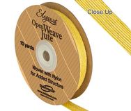 Eleganza Open Weave Jute 10mm x 9.1m (10yds) Yellow No.11 - Ribbons