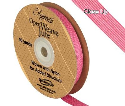 Eleganza Open Weave Jute 10mm x 9.1m (10yds) Hot Pink No.34 - Ribbons