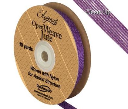 Eleganza Open Weave Jute 10mm x 9.1m (10yds) Purple No.36 - Ribbons