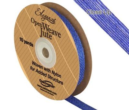 Eleganza Open Weave Jute 10mm x 9.1m (10yds) Blue No.18 - Ribbons