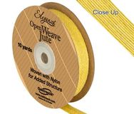 Eleganza Open Weave Jute 15mm x 9.1m (10yds) Yellow No.11 - Ribbons