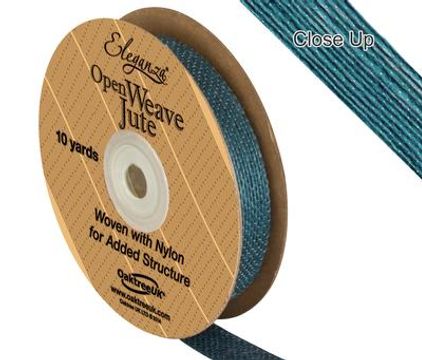 Eleganza Open Weave Jute 15mm x 9.1m (10yds) Teal No.56 - Ribbons