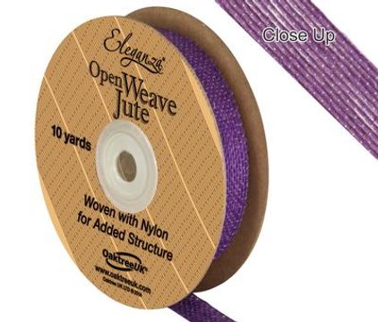 Eleganza Open Weave Jute 15mm x 9.1m (10yds) Purple No.36 - Ribbons