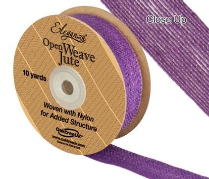 Eleganza Open Weave Jute 25mm x 9.1m (10yds) Purple No.36 - Ribbons