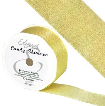 Candy Shimmer 38mm x 10m Metallic Iridescent Vanilla No.100 - Ribbons