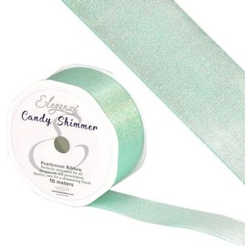 Candy Shimmer 38mm x 10m Metallic Iridescent Caribbean Blue No.101 - Ribbons