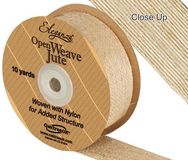 Eleganza Open Weave Jute 38mm x 9.1m (10yds) Natural No.02 - Ribbons