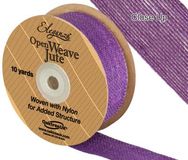 Eleganza Open Weave Jute 38mm x 9.1m (10yds) Purple No.36 - Ribbons