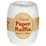 Eleganza Paper Raffia 8mm x 30m No.01 White - Ribbons