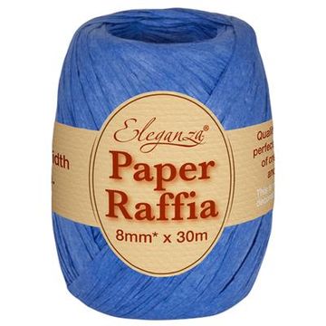 Eleganza Paper Raffia 8mm x 30m No.18 Royal Blue - Ribbons