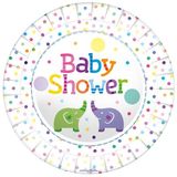 Oaktree Baby Shower Elephants 9inch/23cm Plates 8pcs - Partyware