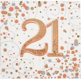 Sparkling Fizz 21st Rose Gold 33cm x 33cm 3-ply Napkins 16pcs - Partyware