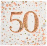 Sparkling Fizz 50th Rose Gold 33cm x 33cm 3-ply Napkins 16pcs - Partyware