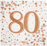 Sparkling Fizz 80th Rose Gold 33cm x 33cm 3-ply Napkins 16pcs - Partyware