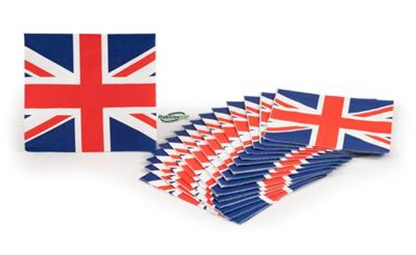 Oaktree Union Jack 33cm x 33cm 3-ply Napkins 16pcs - Partyware