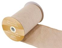 Eleganza Woven Edge Linen Stitched edge 15.2cm x 9.1m Natural No.02 - Organza / Fabric