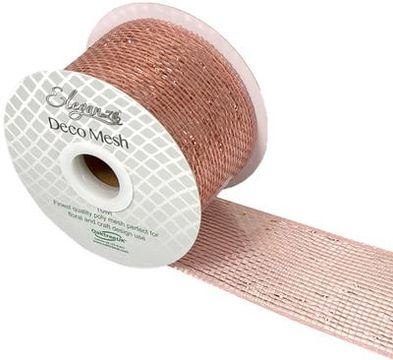 Eleganza Deco Mesh Metallic 63mm x 10m Rose Gold No.87 - Organza / Fabric