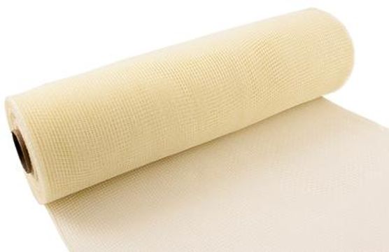 Eleganza Deco Mesh 25cm x 9.1m (10yds) Ivory No.61 - Organza / Fabric