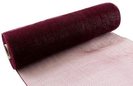 Eleganza Deco Mesh 25cm x 9.1m (10yds) Burgundy No.17 - Organza / Fabric