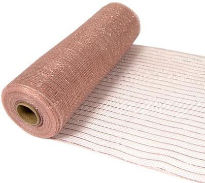 Eleganza Deco Mesh Metallic 25cm x 9.1m (10yds) Rose Gold No.87 - Organza / Fabric