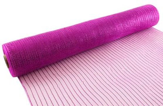 Eleganza Deco Mesh Metallic 53cm x 9.1m (10yds) Fuchsia No.28 - Organza / Fabric