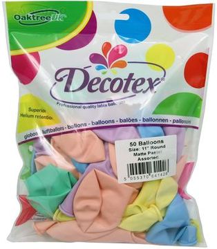 Decotex Pro 11inch Matte Pastel Assorted x 50pcs - Latex Balloons