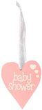 Wooden Heart Pastel Pink 9cm x 11cm Baby Shower 1pc - Accessories