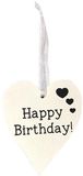 Wooden White Washed 9cm x 11cm Happy Birthday 1pc - Accessories