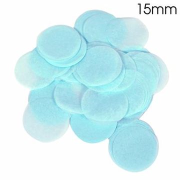 Oaktree Tissue Paper Confetti Flame Retardant Round 15mm x 14g Lt. Blue - Accessories