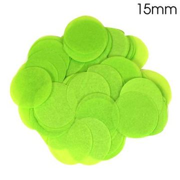 Oaktree Tissue Paper Confetti Flame Retardant Round 15mm x 14g Lime Green - Accessories