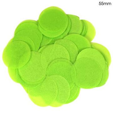 Oaktree Tissue Paper Confetti Flame Retardant Round 55mm x 100g Lime Green - Accessories