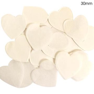 Oaktree Tissue Paper Confetti Flame Retardant Heart 30mm x 100g White - Accessories