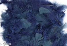 Eleganza Craft Marabout Feathers Mixed sizes 3-8inch 8g bag Navy Blue No.19 - Accessories