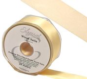 Eleganza Wired Edge Premium Double Faced Satin 25mm x 20m Buttermilk No.08 - Ribbons