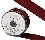 Eleganza Wired Edge Premium Double Faced Satin 25mm x 20m Burgundy No. 17 - Ribbons